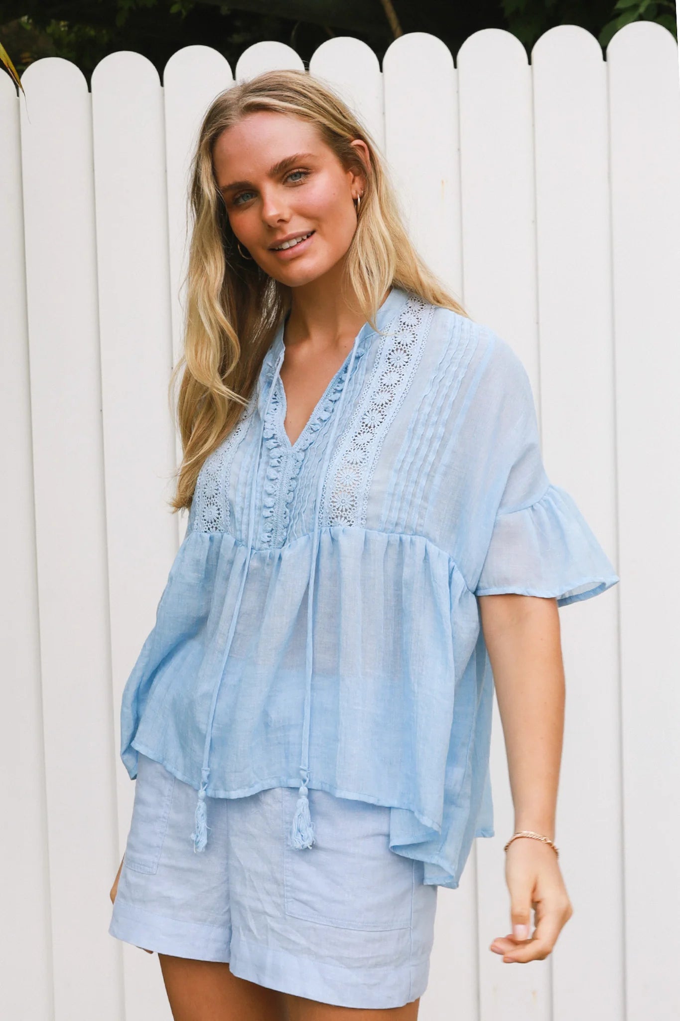 Oversized Boho Top Blue