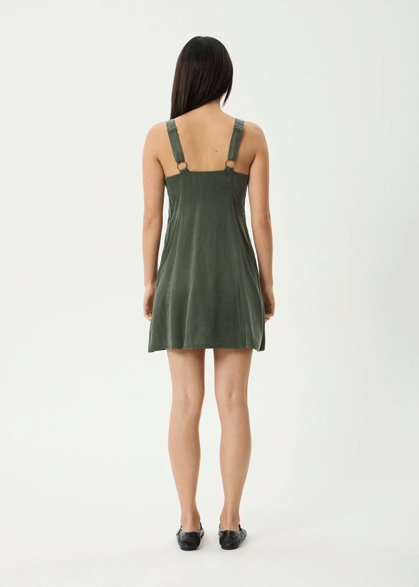 Afends Gerry Cupro Mini Dress - Deep Green