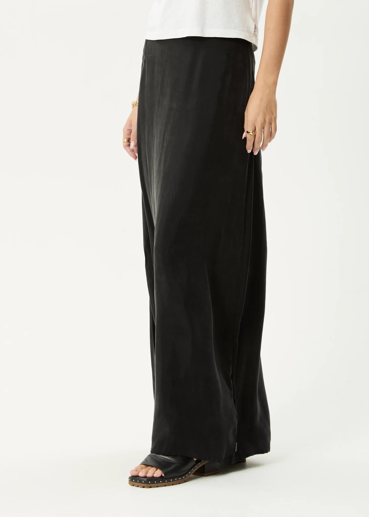 Afends Grace Cupro Maxi Skirt Black