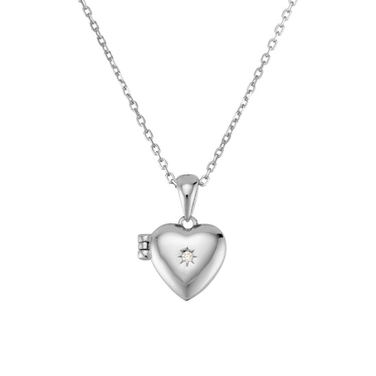 Heart Love Locket Silver